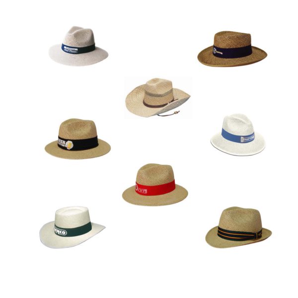 branded straw hats