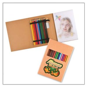 Collage Notebook with Colouring Pencils